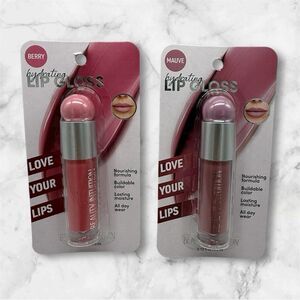 Beauty Intuition 2 Pk Hydrating Lip Gloss Berry & Mauve New Cosmetics